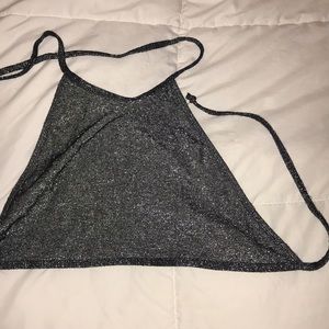Metallic glitter crop top